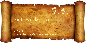 Turi Valéria névjegykártya